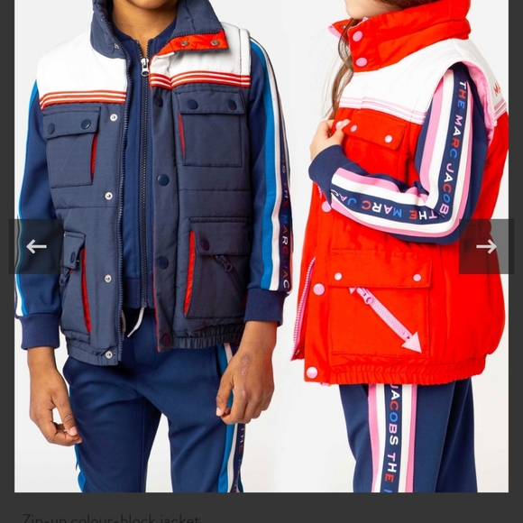 The Marc Jacobs big girl Colour-Block sleeves removablePadded Jacket - Picture 3 of 17